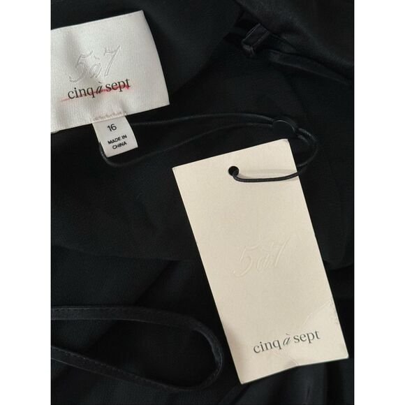 Cinq a Sept Womens Venus Silk Asymmetric Sleeveless Mini Dress Black Size 16 - Picture 9 of 10